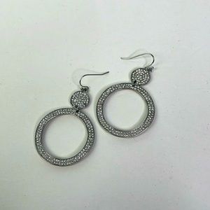Sparkly dangle hoop earrings